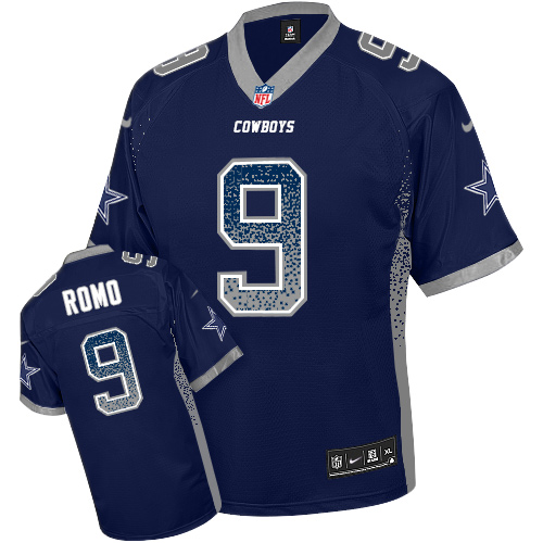 Men's Limited Tony Romo Nike Jersey Navy Blue - #9 Drift Fashion NFL Dallas Cowboys